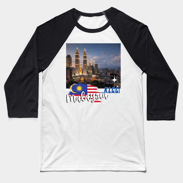 KLCC Malaysia Baseball T-Shirt by TeeText